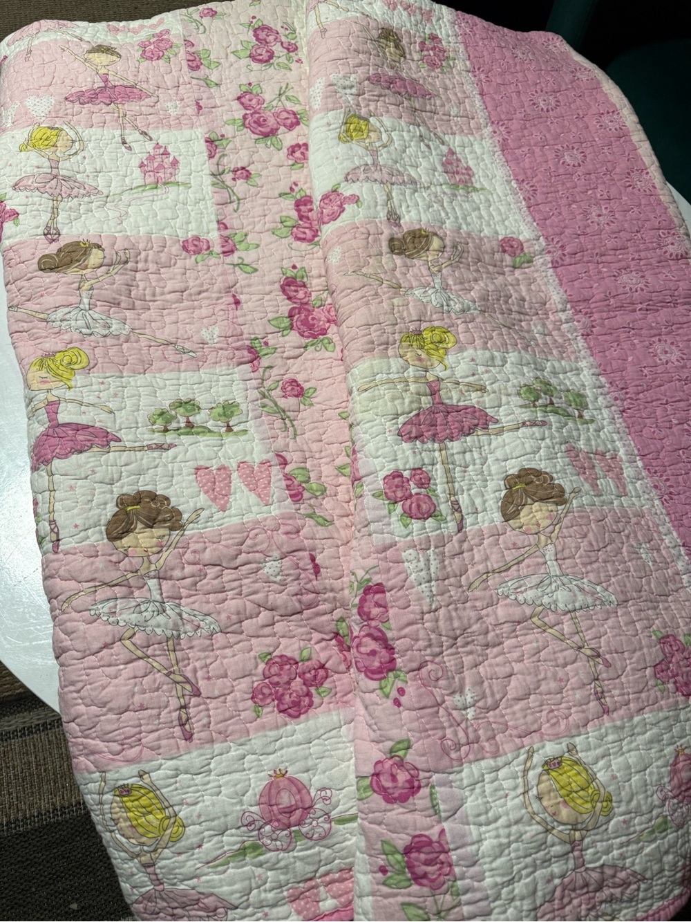 TWO TWIN Size Pink Ballerina Quilts